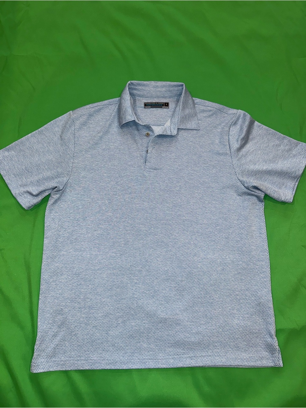 Roundtree & Yorke Light Blue Textured Polo
